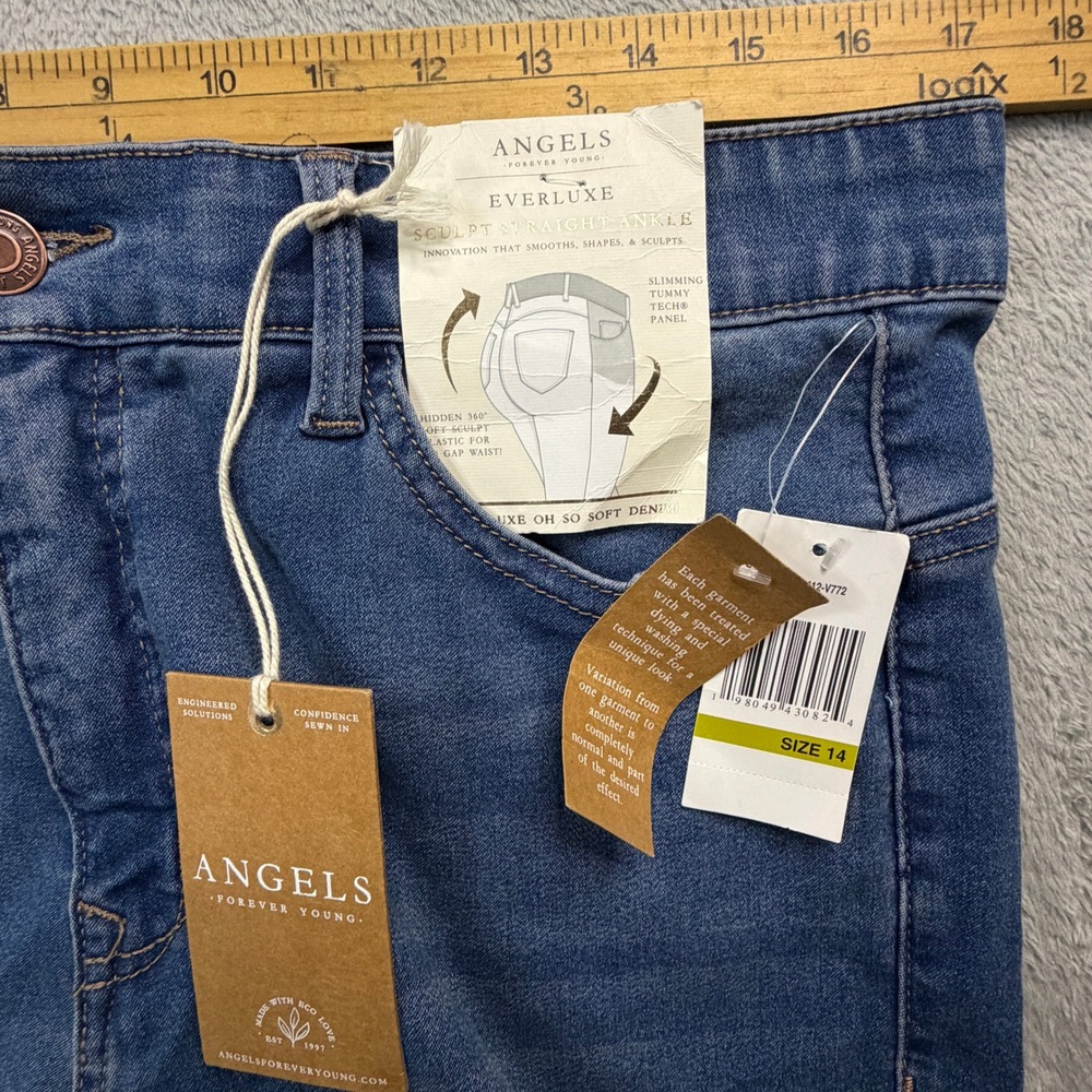 Angels Forever Young Everluxe Sculpt Straight Ankle Jeans Blue Size 14 NWT - Picture 7 of 14